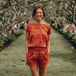 MATTER All Day Romper Sustainable Handprinted Cotton